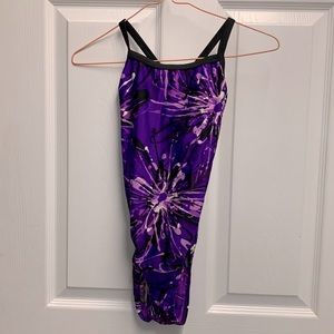 Purple Speedo one piece swimsuit Size 30 Spaghetti straps
